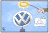 Cartoon: VW-Neuanfang (small) by Kostas Koufogiorgos tagged karikatur,koufogiorgos,illustration,cartoon,vw,volkswagen,neuanfang,heiligenschein,logo,auto,autobauer,wirtschaft,automobilindustrie