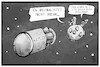 Cartoon: Weltraumteleskop Kepler (small) by Kostas Koufogiorgos tagged karikatur,koufogiorgos,illustration,cartoon,teleskop,weltraum,all,aliens,ausserirdische,marsmännchen,planeten,wissenschaft,astro,sterne