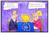 Cartoon: Zukunft der EU (small) by Kostas Koufogiorgos tagged karikatur,koufogiorgos,illustration,cartoon,tallinn,eu,europa,zukunft,reform,gipfel,wahrsager,hellseher,merkel,glaskugel,zauberei,raten