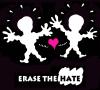 Cartoon: Erase the hate (small) by illustrator tagged hate bigotry symbol poster love affection attraction flowerpower