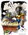 Cartoon: Exploding dildo (small) by illustrator tagged dildo,explosion,black,face,smoke,suprise,burned,