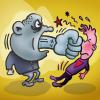 Cartoon: Violent talk (small) by illustrator tagged fist,slam,hit,face,pain,blow,agression,smack,gay,queer,verbal,abuse,illustrator,illustration,satire,cartoon,comic,peter,welleman,gag,angry