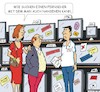 Cartoon: Fernseher gesucht (small) by JotKa tagged handel und verkauf geschäfte multimedia elektronik kunden käufer einzelhandel großhandel wirtschaft gesellschaft freizeit