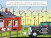 Cartoon: Schlechte Aussicht (small) by JotKa tagged mensch natur umwelt windenergie rotoren einspeisung profit gewinnstreben gewinnmaximierung immobilien krankheiten strom erneuerbare energie stromtrassen wind umweltzerstörung landkreise eeg umlage strompreis