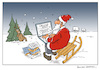 Cartoon: santa claus online (small) by Micha Strahl tagged micha,strahl,weihnachtsmann,online,santa,claus