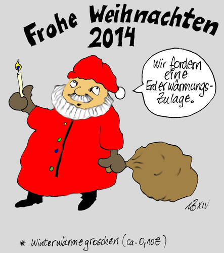 Cartoon: Erderwärmungszulage (medium) by Marbez tagged erderwärmungszulage,weihnachten,glühwein