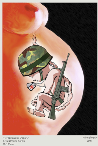 Cartoon: soldier !.. (medium) by Hilmi Simsek tagged soldier,asker,gun,silah,hamile