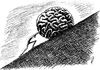 Cartoon: boundaries of thought (small) by Medi Belortaja tagged sisyphus brain mind
