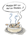 Cartoon: Morgen (small) by Riemann tagged rauchen,gesundheit,tabak,nikotin,zigaretten,sucht,arzt,tod,smoking,health,tobacco,death,drugs,dependency,abhängigkeit,medical,quitting