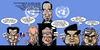 Cartoon: UN security council - Burma (small) by Xavi dibuixant tagged un onu george bush gordon brown sarkozy vladimir putin ban ki moon burma
