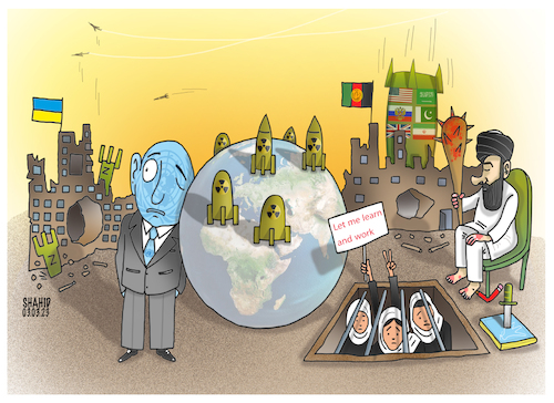 Cartoon: Two Face! (medium) by Shahid Atiq tagged afghanistan