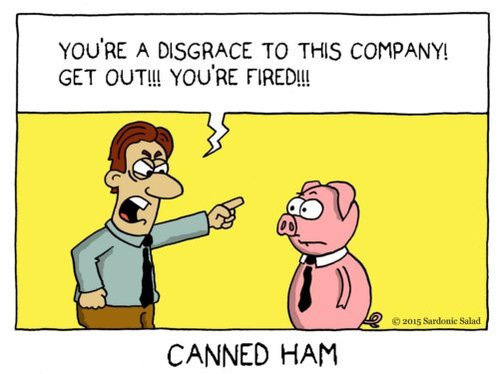 Cartoon: canned ham (medium) by sardonic salad tagged pig,cartoon,comic,sardonic,salad