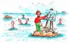 Cartoon: Maler (small) by besscartoon tagged mann bess besscartoon maler wasser ertrinken meer
