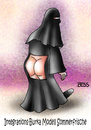 Cartoon: Integrations-Burka (small) by besscartoon tagged sommerfrische,nakt,arsch,hintern,frau,burka,islam,integration,flüchtlinge,religion,toleranz,bess,besscartoon