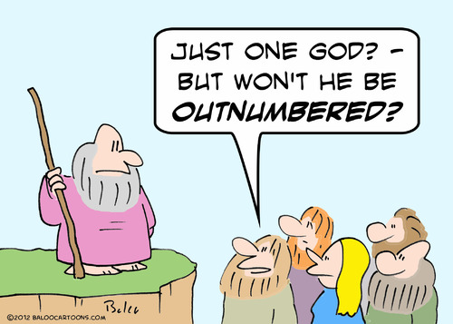 Cartoon: god one outnumbered (medium) by rmay tagged outnumbered,one,god