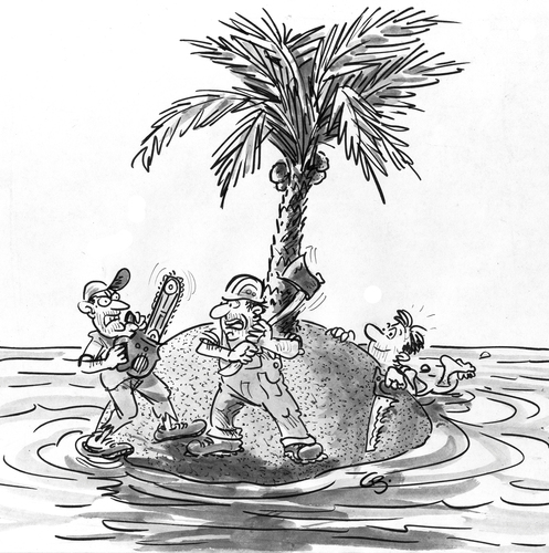Cartoon: island (medium) by GB tagged insel,island,meer,ocean,hölzfäller,schiffbrüchig,gestrandet,insel,island,meer,ocean,hölzfäller,schiffbrüchig,gestrandet