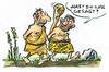 Cartoon: ... (small) by GB tagged steinzeit,stoneage,prephistoric,weapon,waffe