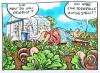 Cartoon: german schrebergardens part 1 (small) by GB tagged gärtner tiere garten salat gemüse obst nahrung natur kleingärtner parzelle beet ernte pflanzenschutz schneckenplage schrebergarten