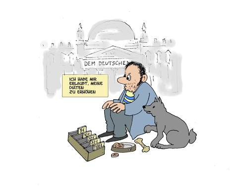 Cartoon: Ein Hoch den Diäten (medium) by Retlaw tagged diät,selbstbedienungsladen,armut,gier