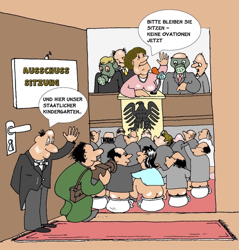 Cartoon: Sitzung im Bundestag (medium) by Retlaw tagged politik,bundestag,parlament,ausschuss,reden,debatten,streit,kindergarten