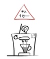 Cartoon: Kaffee machen (small) by ajapix tagged kaffeemaschine,kaffee,ohne,bohnen,gebrauchsanweisung,kompetenz