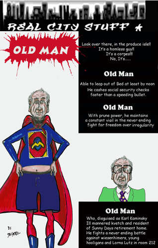 Cartoon: Misadventures of Old Man (medium) by optimystical tagged elderly,age,old,oldman,fantasy,superman,funny,character