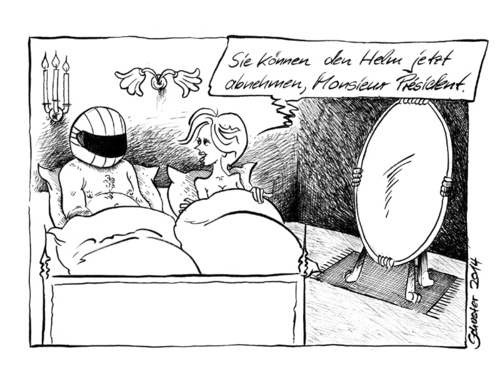 Cartoon: Im Bett mit Francois Hollande (medium) by Mario Schuster tagged karikatur,france,frankreich,hollande,francois,schuster,mario,cartoon