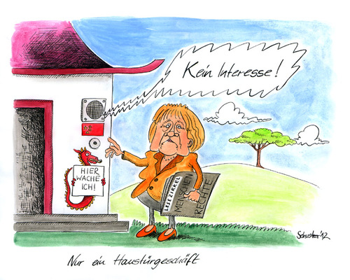 Cartoon: Nur ein Haustürgeschäft (medium) by Mario Schuster tagged karikatur,cartoon,mario,schuster,angela,merkel,china