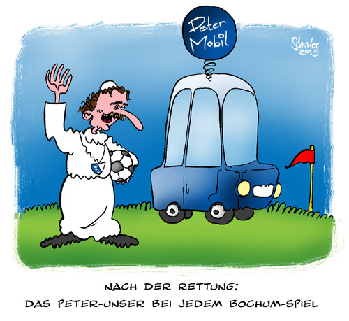 Cartoon: Peter Neururer (medium) by Mario Schuster tagged karikatur,fussball,fußball,bochum,vfl,neururer,peter,schuster,mario,cartoon