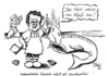 Cartoon: Friedrich köpft Bundespolizei (small) by Mario Schuster tagged karikatur,cartoon,schuster,mario,friedrich,polizei