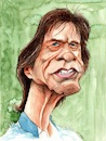 Cartoon: Mick Jagger (small) by Mario Schuster tagged mick,jagger,karikatur,cartoon,aquarell,mario,schuster