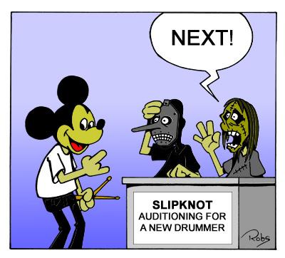 Cartoon: Slipknot Drummer (medium) by Robs tagged slipknot,heavy,metal,drummer