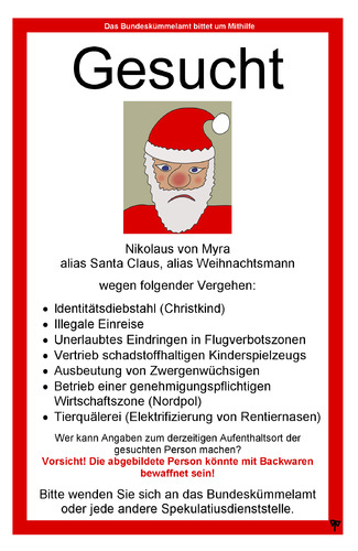 Cartoon: Identitätsdiebstahl (medium) by thalasso tagged santa,claus,nikolaus,weihnachtsmann,gesucht