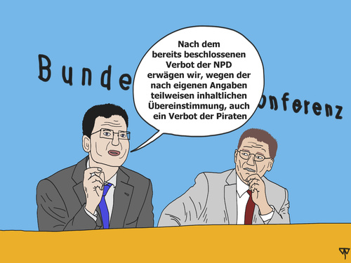Cartoon: NPD-Verbot (medium) by thalasso tagged npd,verbot,piraten,schleswig,holstein