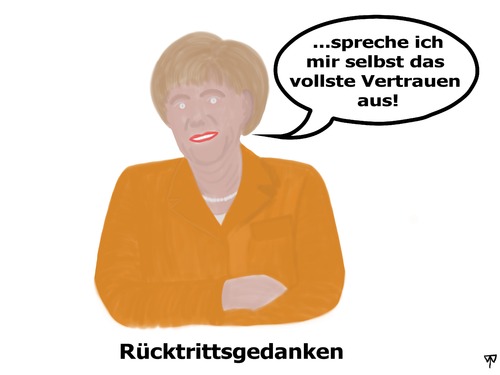 Cartoon: Rücktrittsgedanken (medium) by thalasso tagged merkel,vertrauen,bundeskanzlerin,rücktritt