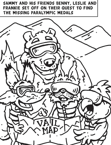 Cartoon: Adaptive Spirit Coloring Book 2 (medium) by karlwimer tagged ski,snowboard,bear,fox,falcon,lynx,vail,snowsports,adaptive,winter