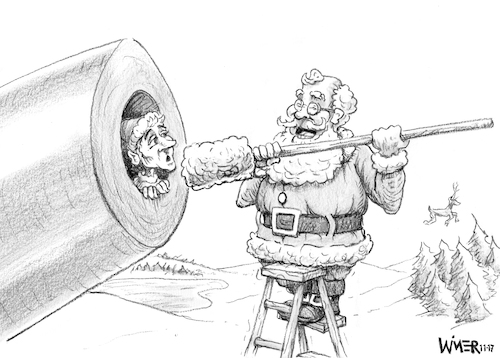 Cartoon: Create Your Own Xmas Caption (medium) by karlwimer tagged christmas,santa,elf,cannon,holiday