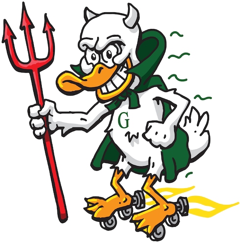 Cartoon: Devil Duck (medium) by karlwimer tagged duck,devil,mascot