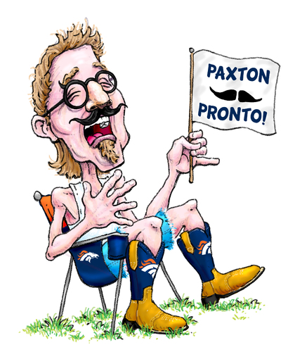 Cartoon: Paxton Pronto (medium) by karlwimer tagged broncos,fans,spectators,denver,football,paxton,lynch
