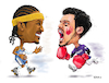 Cartoon: Anthony vs Arenado Brawl (small) by karlwimer tagged basketball,baseball,brawling,fighting,sports,rockies,nuggets