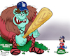 Cartoon: Baseball Underdog (small) by karlwimer tagged underdog,baseball,united,states,mlb,los,angeles,dodgers,tampa,bay,rays,world,series,sports,championships