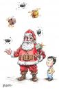 Cartoon: Been Naughty or Nice? (small) by karlwimer tagged christmas,xmas,santa,gifts,coal,naughty,nice