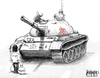 Cartoon: Google Tank (small) by karlwimer tagged china,google,censorship,business,economics,tank,tiananmnen,tankman,truth
