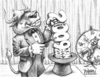 Cartoon: Market Magic (small) by karlwimer tagged stockmarket markets business economy bull bear magic magician hat 2009 2010