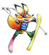Cartoon: Sammy Daffy Ski Jump (small) by karlwimer tagged fox,ski,snow,wintersports,skis,poles,winter