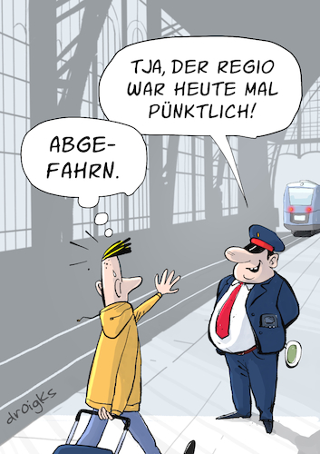 Cartoon: DB Reform (medium) by droigks tagged pünktlichkeitsziele,bahn,erfolgsspur,droigks,modernisierung,reformpaket,deutsche,ag,reisende,schaffner,bahnhof,schiene,systemrelevant,systemrelevanz,pünktlichkeitsziele,bahn,erfolgsspur,droigks,modernisierung,reformpaket,deutsche,ag,reisende,schaffner,bahnhof,schiene,systemrelevant,systemrelevanz