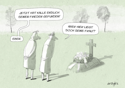 Cartoon: endlich Frieden (medium) by droigks tagged friedhof,grab,andacht,begräbnis,droigks,beziehung,konflikt,sterben,verlust,frieden,seelische,ruhe,friedhof,grab,andacht,begräbnis,droigks,beziehung,konflikt,sterben,verlust,frieden,seelische,ruhe