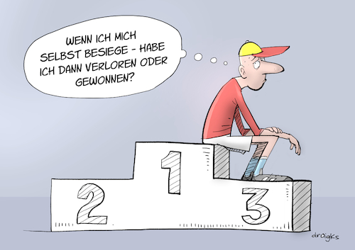 Cartoon: gewinnen vs. verlieren (medium) by droigks tagged gewinnen,sieg,triumph,erfolg,meister,champion,gewinn,pokal,erstplatzierter,triumphator,gewinner,profit,durchbruch,verlieren,niederlage,verlust,verlierer,versagen,pleite,untergang,abstieg,verzicht,einbuße,scheitern,droigks,schlusslicht,optimierung,schweinehund,überwindung,gewinnen,sieg,triumph,erfolg,meister,champion,gewinn,pokal,erstplatzierter,triumphator,gewinner,profit,durchbruch,verlieren,niederlage,verlust,verlierer,versagen,pleite,untergang,abstieg,verzicht,einbuße,scheitern,droigks,schlusslicht,optimierung,schweinehund,überwindung