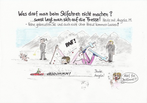 Cartoon: Beim Skifahren beachten (medium) by Tom13thecat tagged poltik,allgemeines