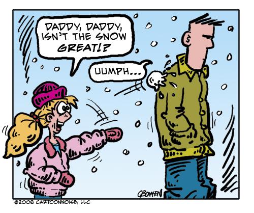 Cartoon: Dads and Daughters... (medium) by GBowen tagged dads,daughters,snow,gbowen,snowball,fun
